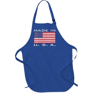  RAISED IN USA FLAG AMERICAN MADE BRED AMERICA  Full-Length Apron With Pockets