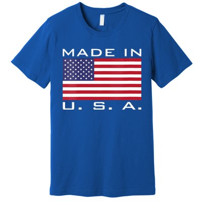  RAISED IN USA FLAG AMERICAN MADE BRED AMERICA  Premium T-Shirt