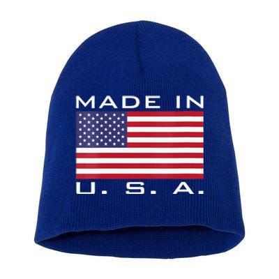  RAISED IN USA FLAG AMERICAN MADE BRED AMERICA  Short Acrylic Beanie