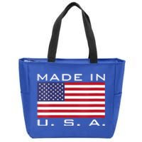  RAISED IN USA FLAG AMERICAN MADE BRED AMERICA  Zip Tote Bag