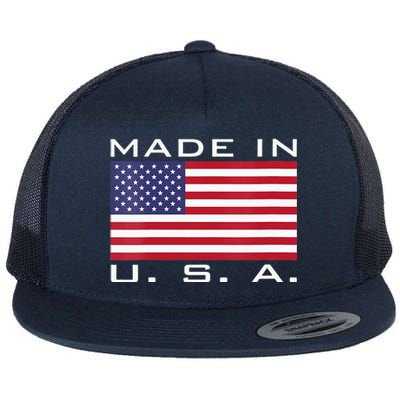  RAISED IN USA FLAG AMERICAN MADE BRED AMERICA  Flat Bill Trucker Hat