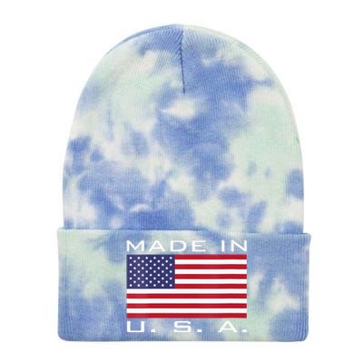  RAISED IN USA FLAG AMERICAN MADE BRED AMERICA  Tie Dye 12in Knit Beanie