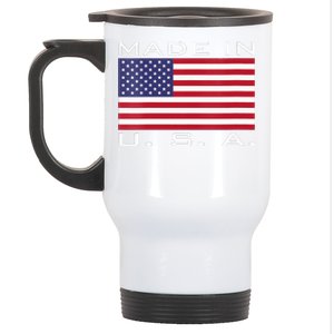  RAISED IN USA FLAG AMERICAN MADE BRED AMERICA  Stainless Steel Travel Mug