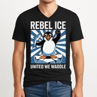 Rebel Ice United We Waddle Flippers Up I Stand With V-Neck T-Shirt