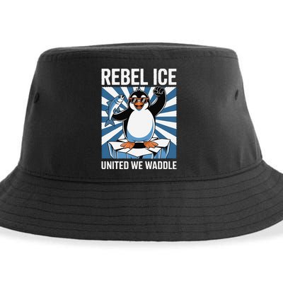 Rebel Ice United We Waddle Flippers Up I Stand With Sustainable Bucket Hat