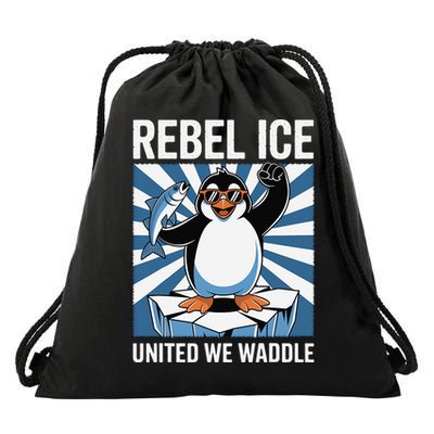 Rebel Ice United We Waddle Flippers Up I Stand With Drawstring Bag