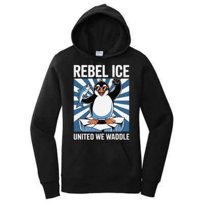 Rebel Ice United We Waddle Flippers Up I Stand With Women's Pullover Hoodie
