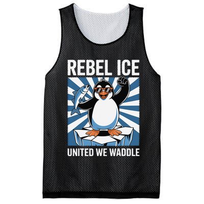 Rebel Ice United We Waddle Flippers Up I Stand With Mesh Reversible Basketball Jersey Tank