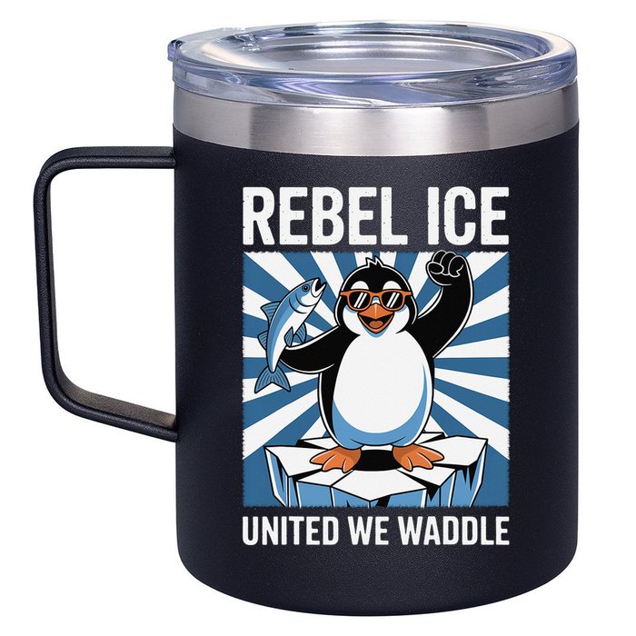 Rebel Ice United We Waddle Flippers Up I Stand With 12oz Stainless Steel Coffee Mug