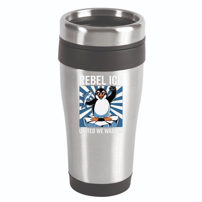 Rebel Ice United We Waddle Flippers Up I Stand With 16oz Travel Tumbler