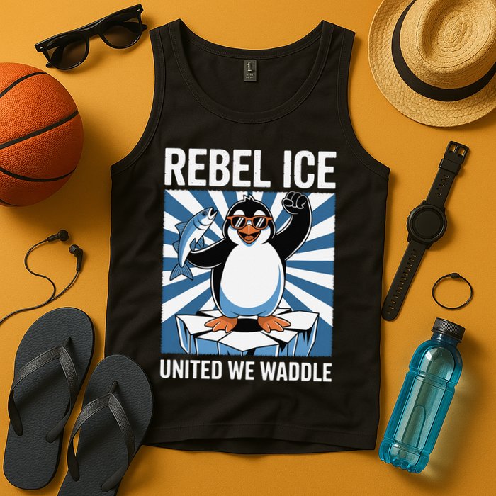 Rebel Ice United We Waddle Flippers Up I Stand With Tank Top
