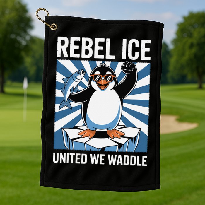 Rebel Ice United We Waddle Flippers Up I Stand With Golf Towel