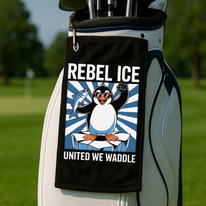 Rebel Ice United We Waddle Flippers Up I Stand With Golf Towel