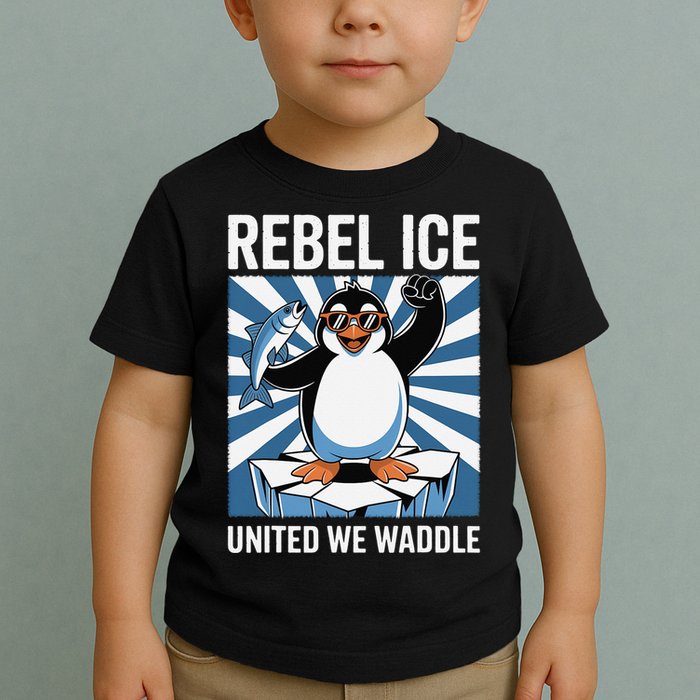 Rebel Ice United We Waddle Flippers Up I Stand With Toddler T-Shirt