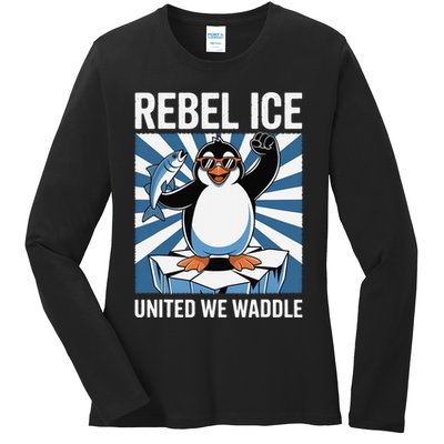 Rebel Ice United We Waddle Flippers Up I Stand With Ladies Long Sleeve Shirt