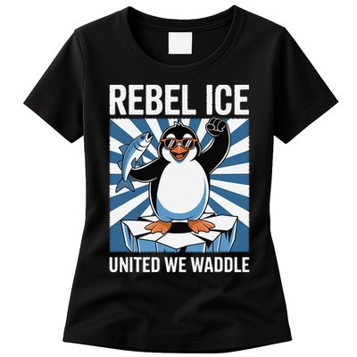 Rebel Ice United We Waddle Flippers Up I Stand With Womens T-Shirt