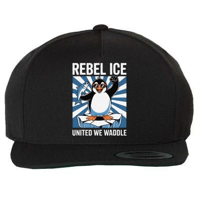 Rebel Ice United We Waddle Flippers Up I Stand With Wool Snapback Cap