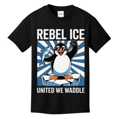 Rebel Ice United We Waddle Flippers Up I Stand With Kids T-Shirt