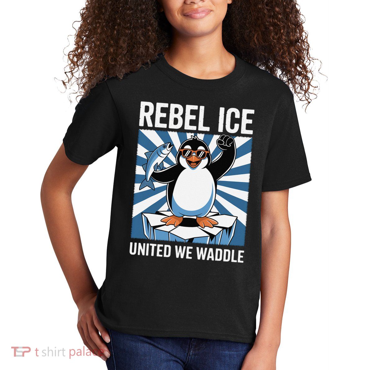 Rebel Ice United We Waddle Flippers Up I Stand With Kids T-Shirt