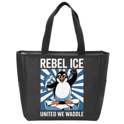 Rebel Ice United We Waddle Flippers Up I Stand With Zip Tote Bag