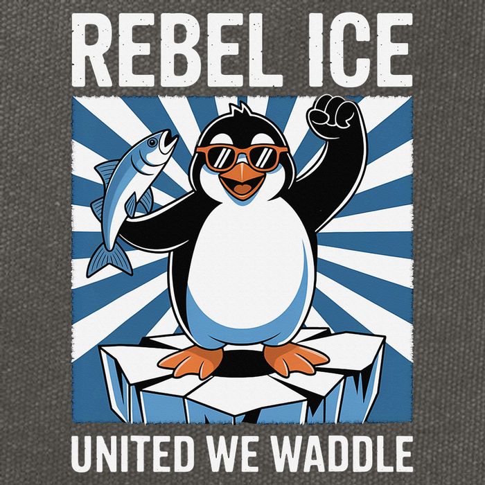 Rebel Ice United We Waddle Flippers Up I Stand With Cotton Canvas Backpack