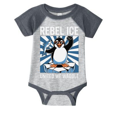 Rebel Ice United We Waddle Flippers Up I Stand With Infant Baby Jersey Bodysuit
