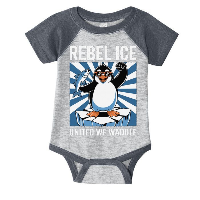 Rebel Ice United We Waddle Flippers Up I Stand With Infant Baby Jersey Bodysuit