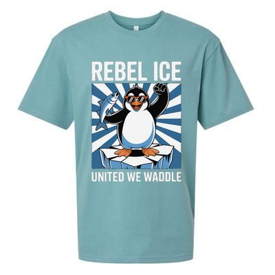 Rebel Ice United We Waddle Flippers Up I Stand With Sueded Cloud Jersey T-Shirt