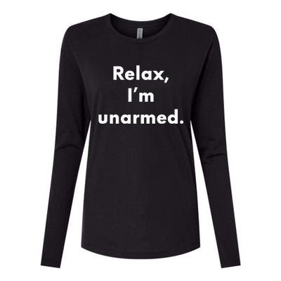 Relax I’M Unarmed Funny Amputee Womens Cotton Relaxed Long Sleeve T-Shirt