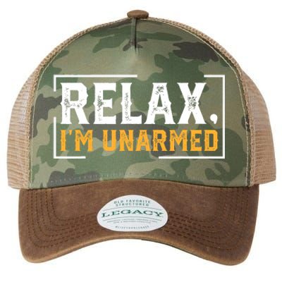 Relax I’M Unarmed Funny Hand Amputee Legacy Tie Dye Trucker Hat