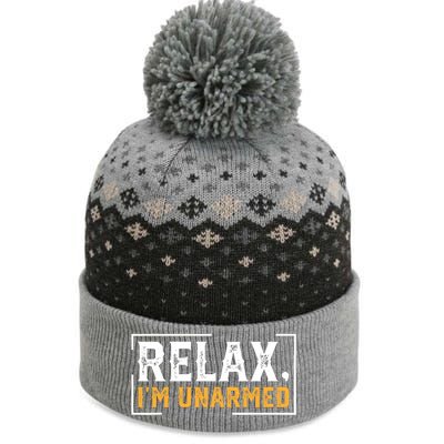 Relax I’M Unarmed Funny Hand Amputee The Baniff Cuffed Pom Beanie