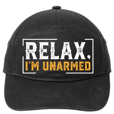 Relax I’M Unarmed Funny Hand Amputee 7-Panel Snapback Hat