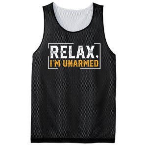 Relax I’M Unarmed Funny Hand Amputee Mesh Reversible Basketball Jersey Tank