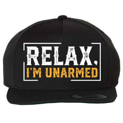 Relax I’M Unarmed Funny Hand Amputee Wool Snapback Cap