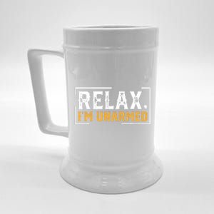 Relax I’M Unarmed Funny Hand Amputee Beer Stein