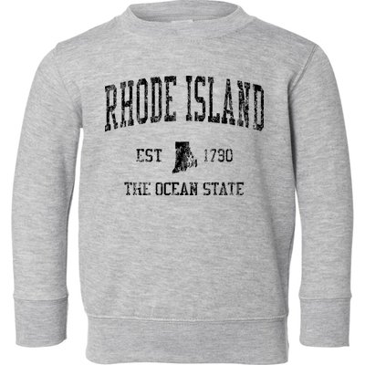 Rhode Island Vintage Sports Ri Design Rhode Islander Toddler Sweatshirt