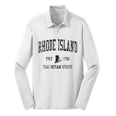 Rhode Island Vintage Sports Ri Design Rhode Islander Silk Touch Performance Long Sleeve Polo