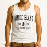 Rhode Island Vintage Sports Ri Design Rhode Islander Tank Top
