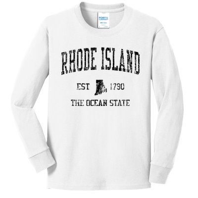 Rhode Island Vintage Sports Ri Design Rhode Islander Kids Long Sleeve Shirt