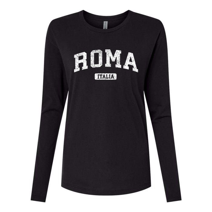 Rome Italy Vintage Sports Womens Cotton Relaxed Long Sleeve T-Shirt