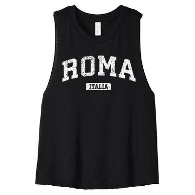 Rome Italy Vintage Sports Women's Racerback Cropped Tank