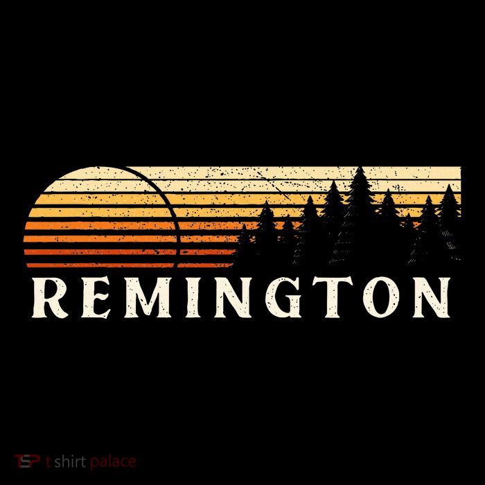 Remington In Vintage Evergreen Sunset Eighties Tall T-Shirt