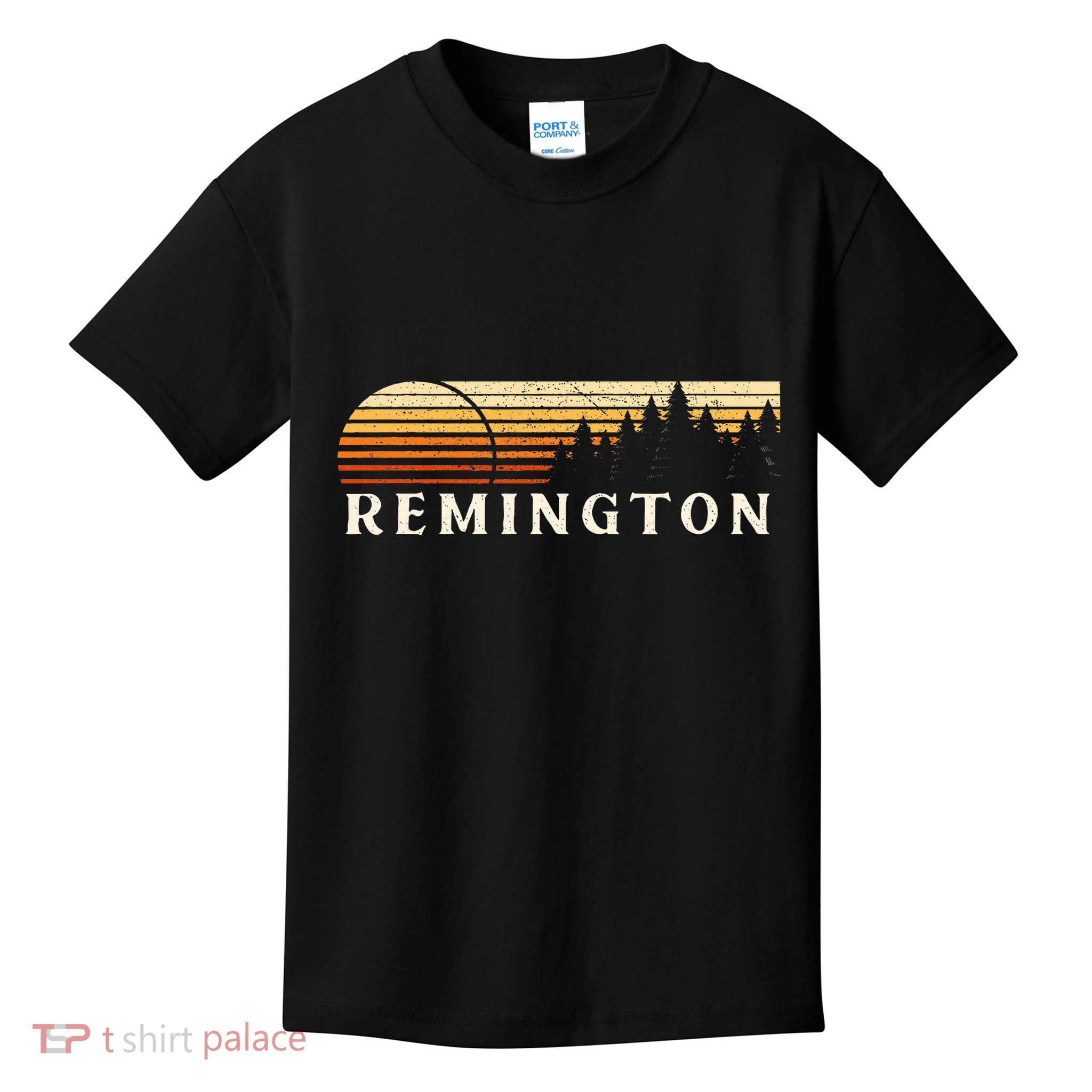 Remington In Vintage Evergreen Sunset Eighties Kids T-Shirt