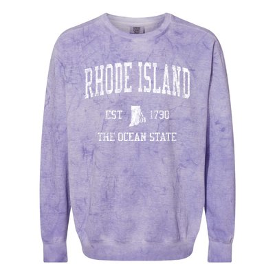 Rhode Island Vintage Established Sports Design Colorblast Crewneck Sweatshirt