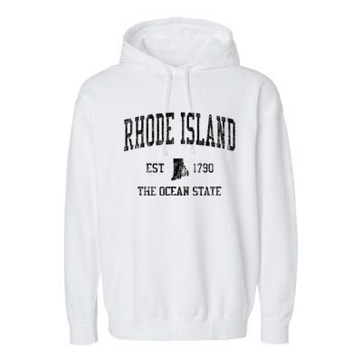 Rhode Island Vintage Established Sports Design Garment-Dyed Fleece Hoodie