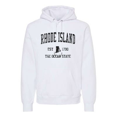 Rhode Island Vintage Established Sports Design Premium Hoodie