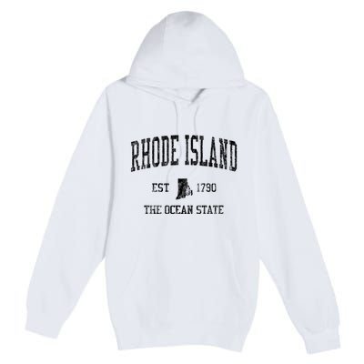 Rhode Island Vintage Established Sports Design Premium Pullover Hoodie