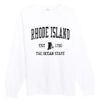 Rhode Island Vintage Established Sports Design Premium Crewneck Sweatshirt