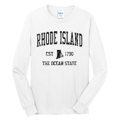 Rhode Island Vintage Established Sports Design Tall Long Sleeve T-Shirt