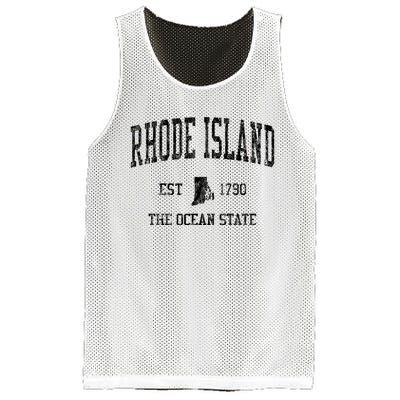 Rhode Island Vintage Established Sports Design Mesh Reversible Basketball Jersey Tank